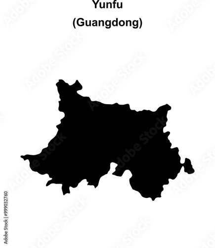 Yunfu blank outline map photo