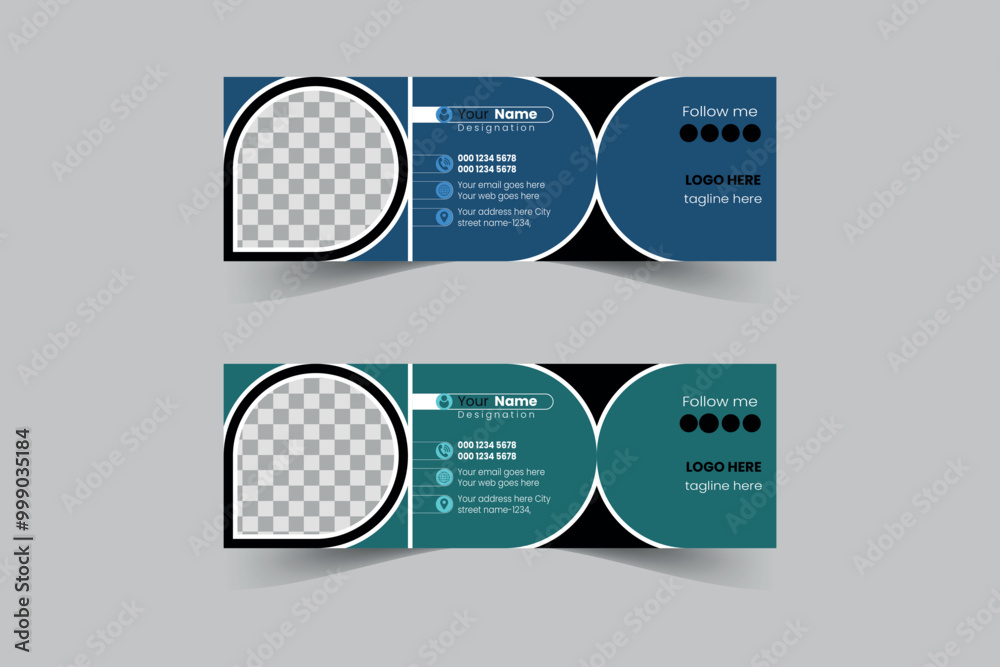 Creative eye-catching Email signature vector template design. Creative eye-catching Email signature vector template design.