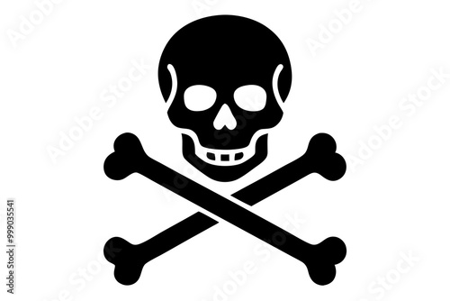 Skulls and crossbones. Skulls with crossbones icons collection isolated on white background. Death logo, symbol, sign. Pirate symbol. Vector graphic.