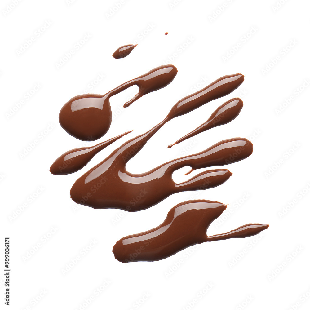 Fototapeta premium Sweet chocolate splashes on white background