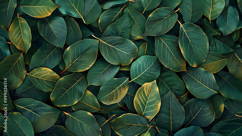 custom made wallpaper toronto digitalA close-up shot of a lush green leaf pattern with a natural, organic feel.