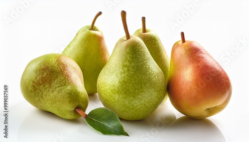 fresh pears on a white background 3