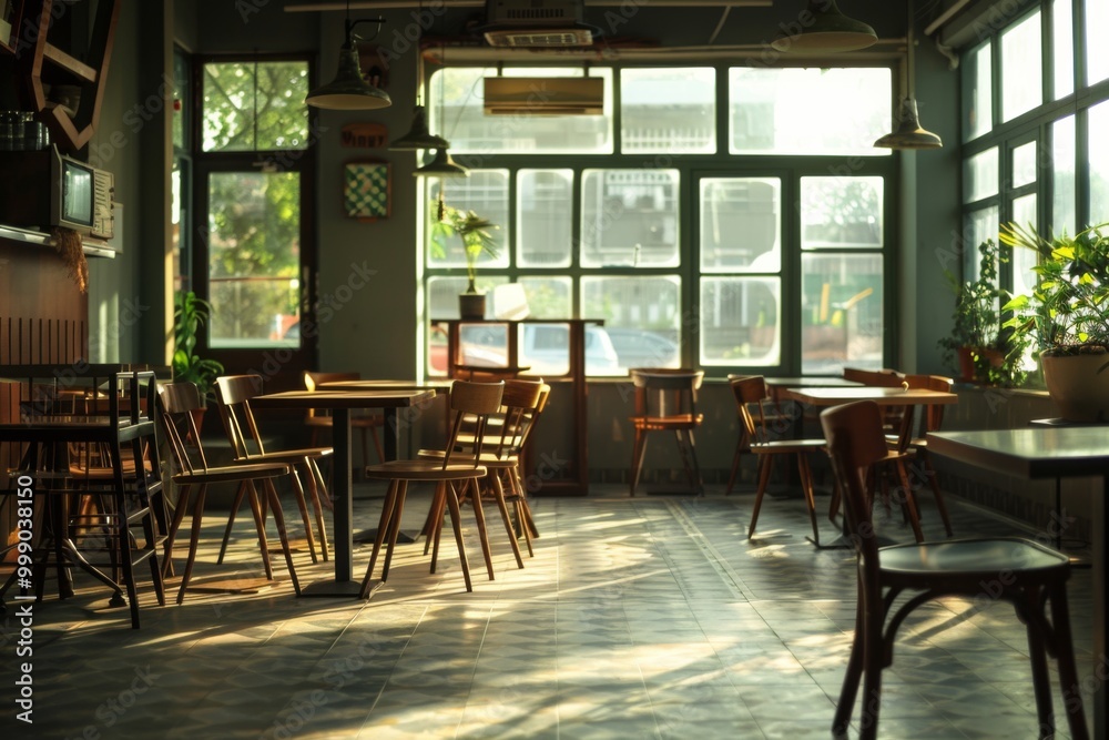 Fototapeta premium Interior of a empty cafe shop in London