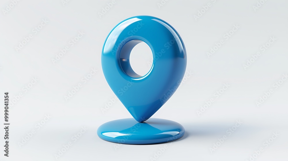Shiny blue location pin 3d icon isolated on white background
Shiny blue location pin 3d icon isolated on white background