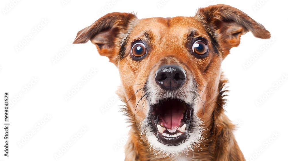 The gray dog looks up, mewing and having widely opened a mouth
The gray dog looks up, mewing and having widely opened a mouth
