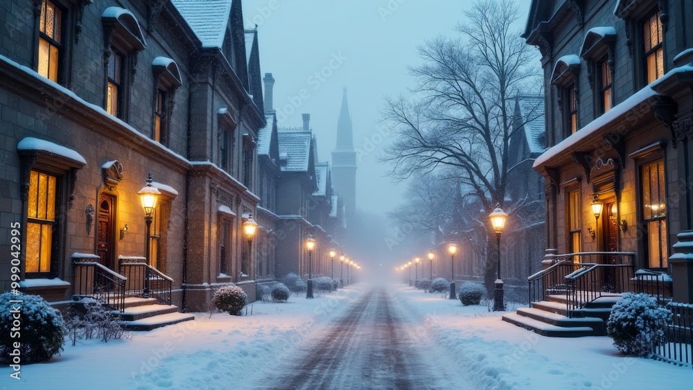Generative AI, a snowy street with a church in the background and a light pole in the foreground with a clock tower in the distance, winter, a matte painting, heidelberg school
Generative AI, a snowy street with a church in the background and a light pole in the foreground with a clock tower in the distance, winter, a matte painting, heidelberg school
