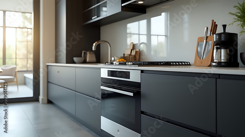 A beautiful restored oven in a modern kitchen