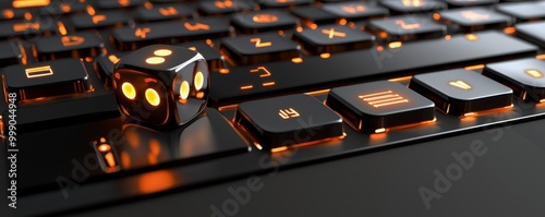 The keyboard is illuminated by a paragraph symbol photo