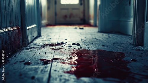 halloween themed blood on floor photo