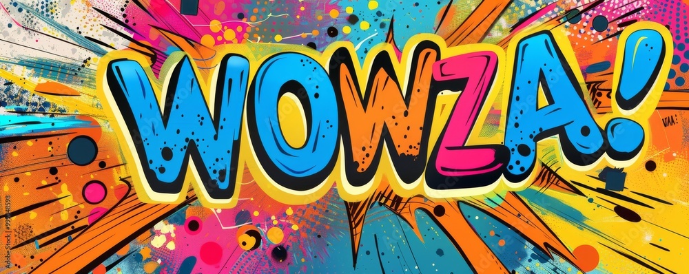 Playful pop art background featuring Playful pop art background featuring