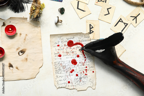 Bloody black witch hand wit...