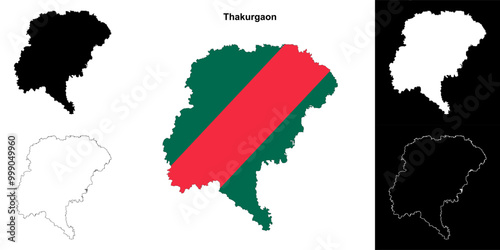 Thakurgaon district outline map set