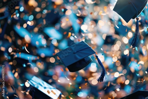 Congratulations graduates with money scholarship money background concept.