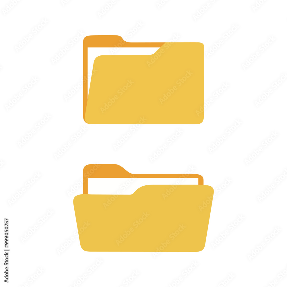 open and close folder with documents flat icon