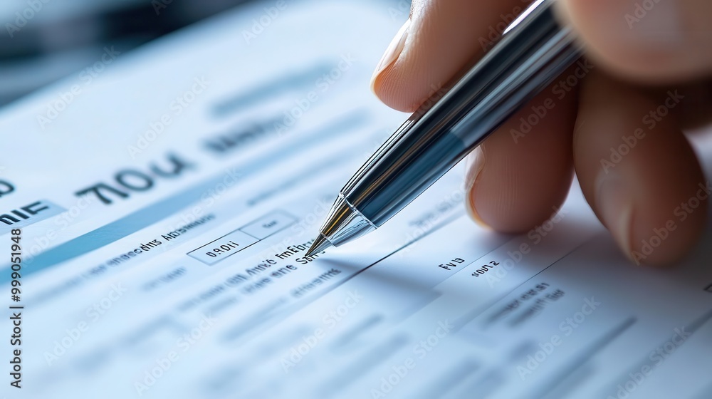 Credit score analysis with a person reviewing their credit report, close-up, sharp focus, bright lighting Credit score analysis with a person reviewing their credit report, close-up, sharp focus, bright lighting