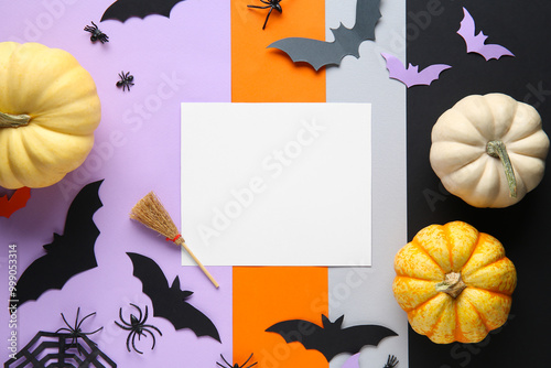 Blank card with paper bats ...