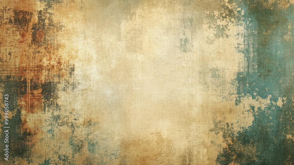 Abstract Canvas Texture with Teal and Brown Hues Abstract Canvas Texture with Teal and Brown Hues