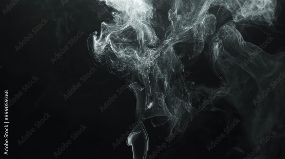 Abstract Swirling Smoke Pattern on Black Background Abstract Swirling Smoke Pattern on Black Background