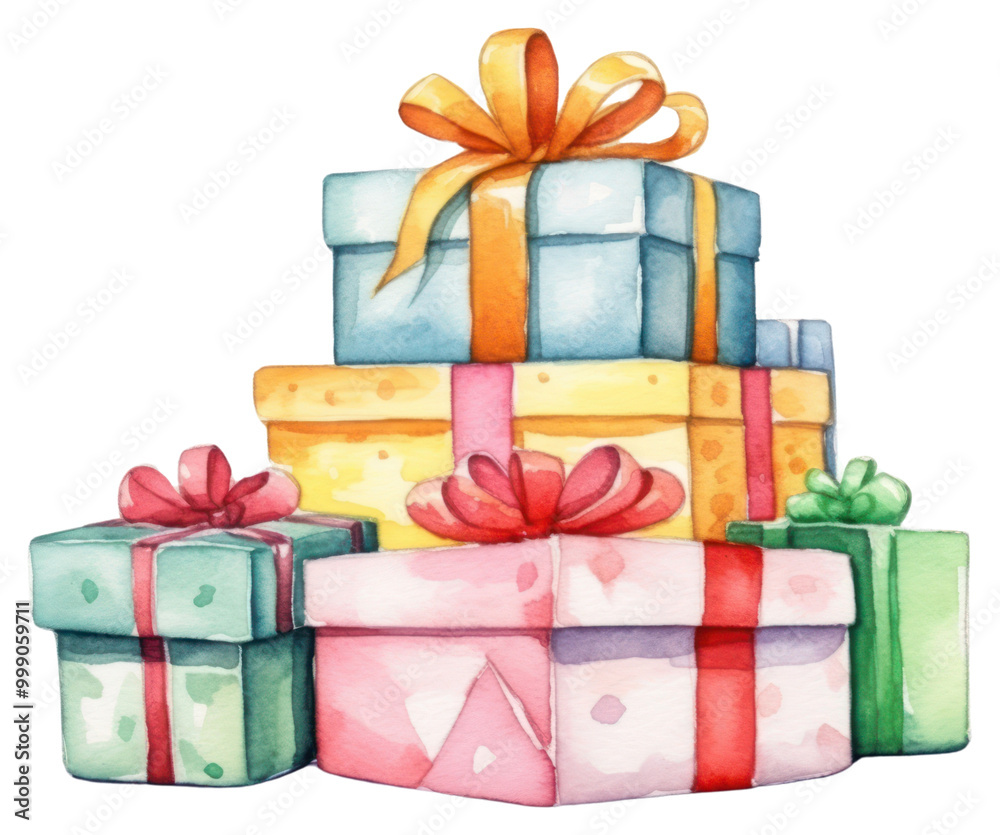 Obraz premium PNG Christmas present cartoon gift white background.