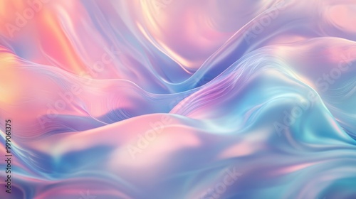Wallpaper Mural Abstract Background of Wavy,  Holographic, Pink and Blue Surfaces Torontodigital.ca