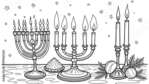 Hanukkah Coloring Pag