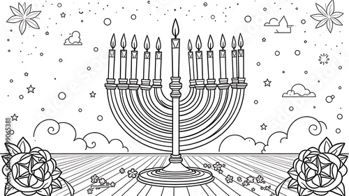 Hanukkah Coloring Pag