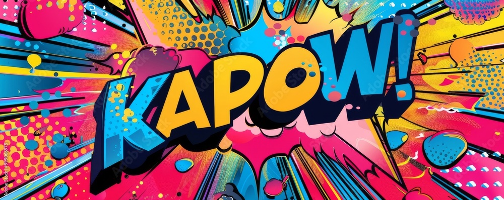 Playful pop art background featuring Playful pop art background featuring