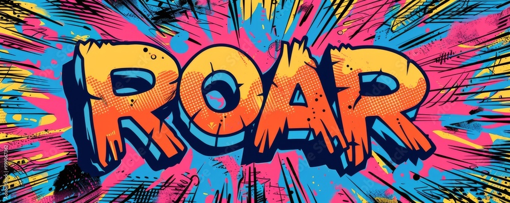 Fototapeta premium Energetic pop art background with 