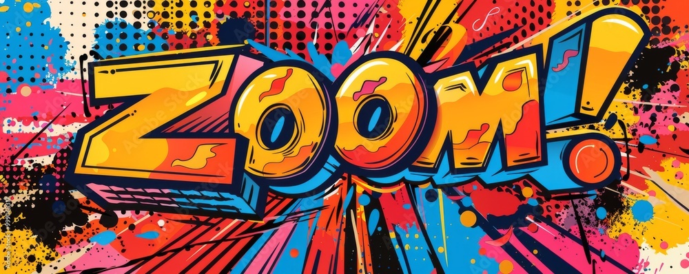 Playful pop art background featuring Playful pop art background featuring