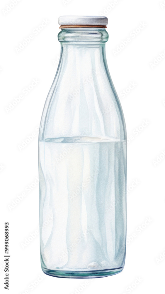 PNG Bottle glass drink milk, digital paint illustration. PNG Bottle glass drink milk, digital paint illustration.