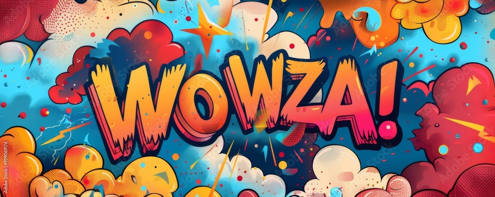 Colorful pop art background with 