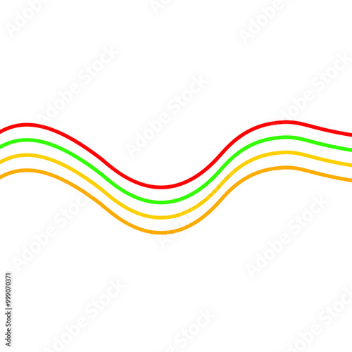 Set of multi colored rainbow lines. Colorful lines, lines for lgbt, Pride Month. Rainbow colored illustration. Decorative elements and ribbons of rainbow colors for bright design and decoration