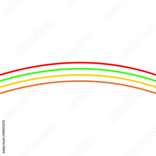 Set of multi colored rainbow lines. Colorful lines, lines for lgbt, Pride Month. Rainbow colored illustration. Decorative elements and ribbons of rainbow colors for bright design and decoration