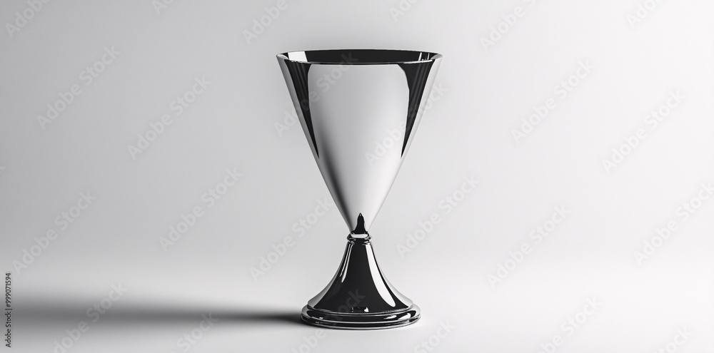 Shiny silver trophy cup on a white background. Generative ai Shiny silver trophy cup on a white background. Generative ai