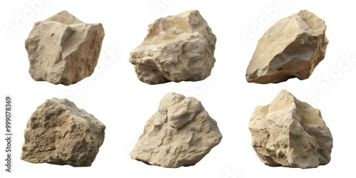 A collection of six cutout natural, isolated on a transparent background png
