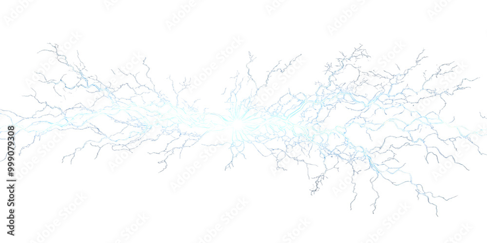 Fototapeta premium Lightning thunders, isolated on a transparent background png