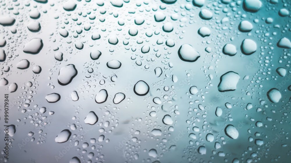 Raindrops on a window pane creating a serene and calming atmosphere. Raindrops on a window pane creating a serene and calming atmosphere.