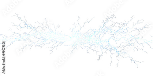 Lightning thunders, isolated on a transparent background png