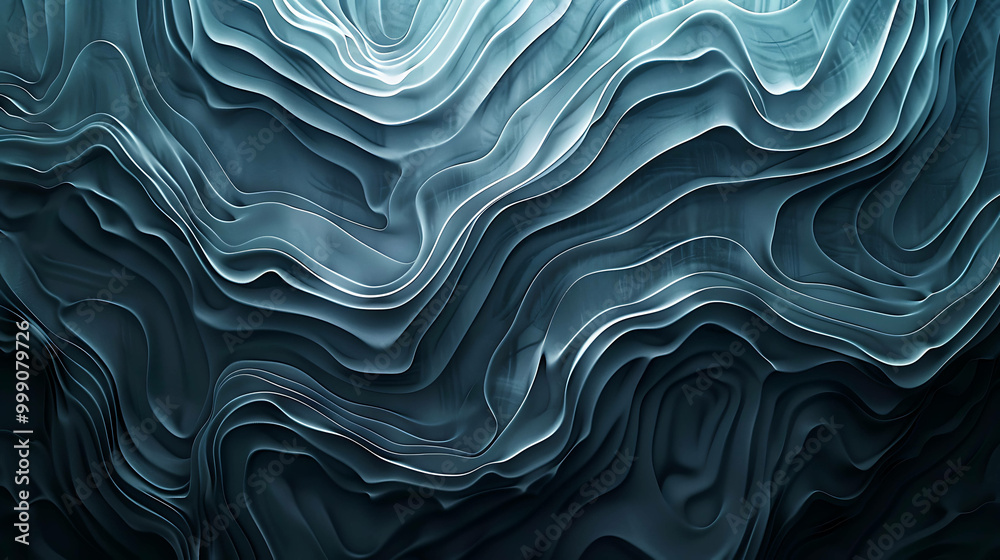 Obraz premium Abstract blue and white wave pattern background.