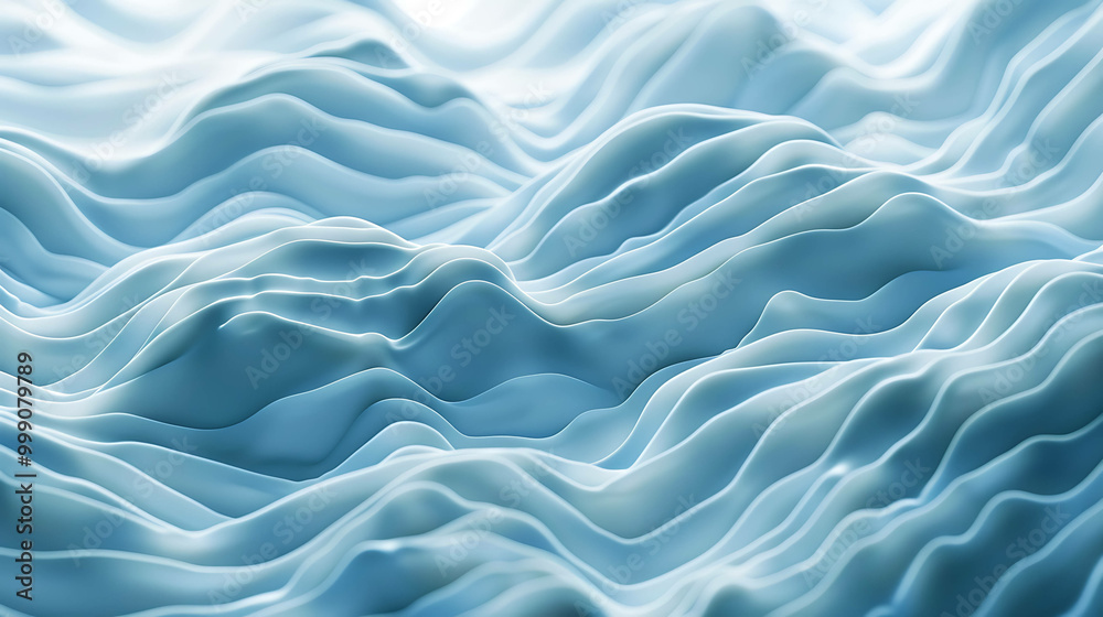 Fototapeta premium Abstract blue wavy pattern with a soft, flowing texture.