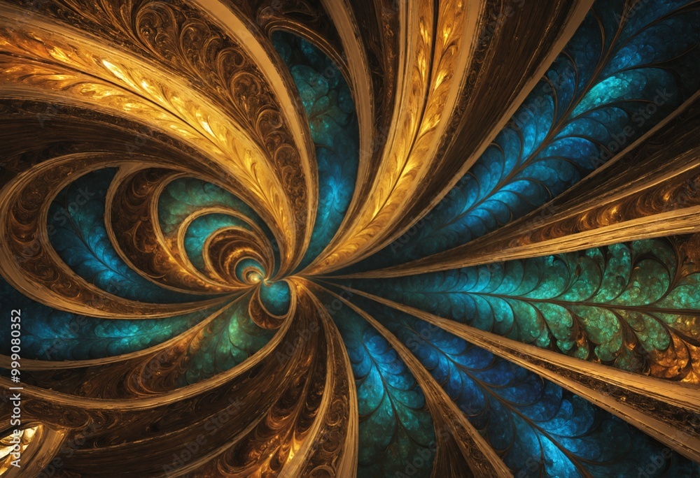 abstract swirling blue and gold pattern abstract swirling blue and gold pattern