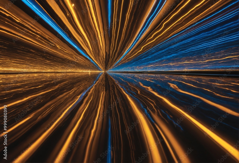 Abstract swirling blue and orange patterns