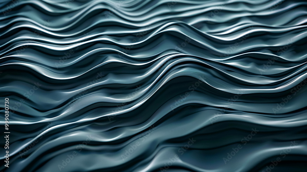 Fototapeta premium Abstract wavy blue background.