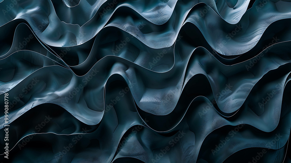 Obraz premium Abstract blue and gray wavy pattern.