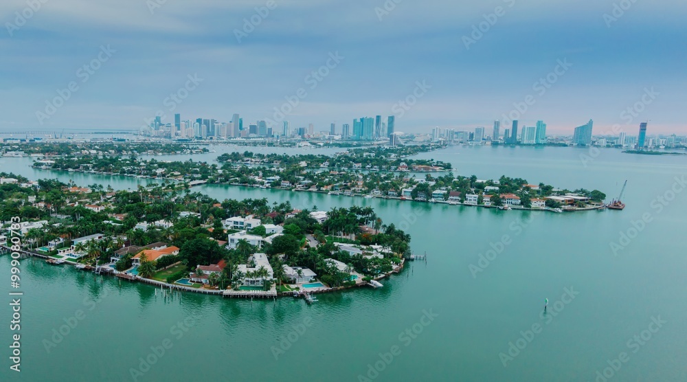 Mansions on the Venetian Islands in the Biscayne Bay Miami, Florida, United States. Mansions on the Venetian Islands in the Biscayne Bay Miami, Florida, United States.