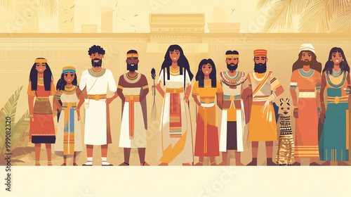 Illustration Background of Egyptian native day. Suitable for use in Egyptian native day events in Egypt, high resolution with very clear details photo