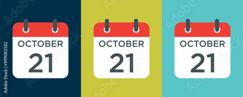 calendar - October 21 icon illustration isolated vector sign symbol