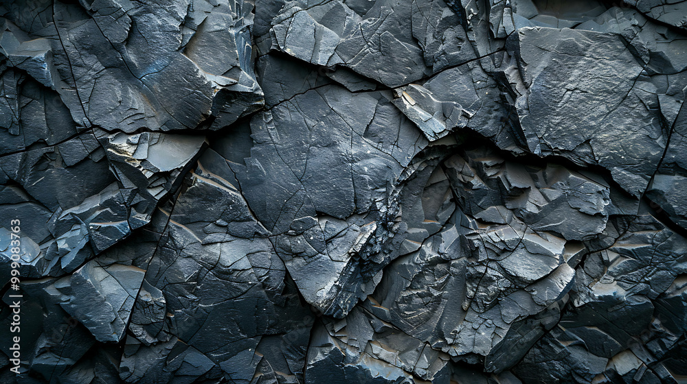 Close up of a rough, dark gray rock face. Close up of a rough, dark gray rock face.