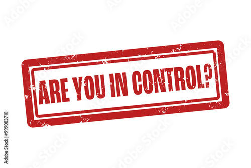 Bilde på lerret are you in control . A red stamp isolated on white background.