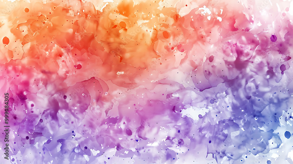Fototapeta premium Abstract watercolor background with orange, pink, and purple shades.